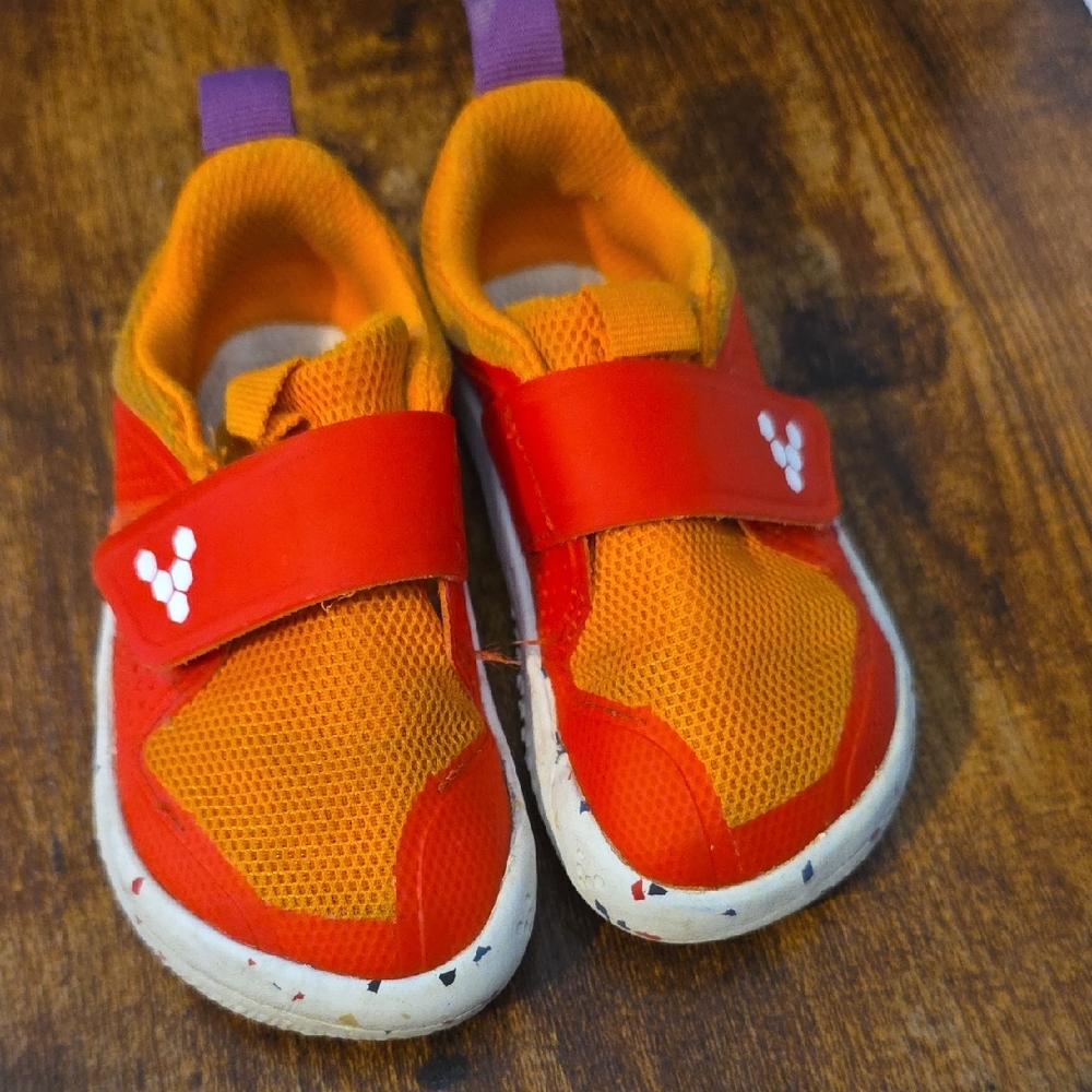 Vivo Barefoot Kids Red and Orange Lightweight Sneakers